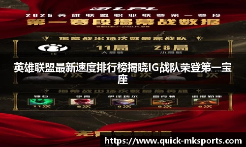 英雄联盟最新速度排行榜揭晓IG战队荣登第一宝座